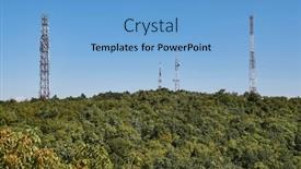  Presentation with mountain top - PPT theme consisting of communication-transmitter-towers background and a light blue colored foreground