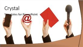  Presentation with customer service - Presentation design enhanced with communication with a customer service background and a coral colored foreground