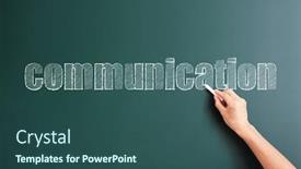  Presentation with communication - Colorful PPT layouts enhanced with communication written on blackboard backdrop and a ocean colored foreground