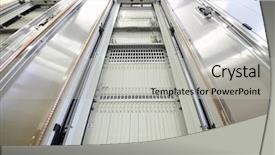  Presentation with telecommunications - Beautiful theme featuring communications room with modern equipment for telecommunications backdrop and a light gray colored foreground