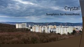  Presentation with communism - PPT theme having communism - aerial drone view of cluj-napoca background and a teal colored foreground