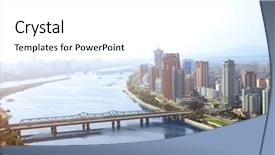  Presentation with communism - Presentation theme with communism - aerial view of new residential background and a white colored foreground