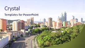  Presentation with north korea - Amazing presentation theme having communism - aerial view of new residential backdrop and a sky blue colored foreground