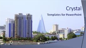  Presentation with communism - Theme having communism - aerial view of new residential background and a sky blue colored foreground