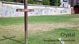  Presentation with deaths - Amazing slide deck having communism - berlin wall memorial with graffiti backdrop and a seafoam green colored foreground