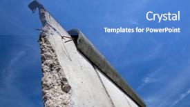  Presentation with communism - Cool new PPT layouts with communism - berlin wall memorial with graffiti backdrop and a teal colored foreground