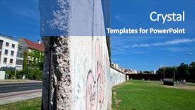  Presentation with communism - Slide deck having communism - berlin wall memorial with graffiti background and a teal colored foreground
