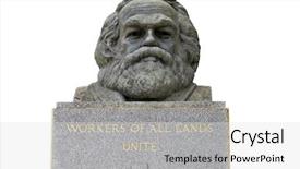  Presentation with karl marx - PPT theme enhanced with communism - bust of karl marx background and a light gray colored foreground