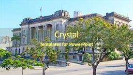  Presentation with communism - Amazing PPT theme having communism - city hall and statue backdrop and a tawny brown colored foreground