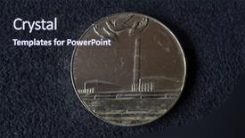  Presentation with chernobyl disaster - Beautiful PPT layouts featuring communism - commemorative medal disaster on chernobyl backdrop and a wine colored foreground