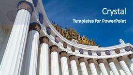  Presentation with exhibition - Slide set consisting of communism - main pavilion vvc exhibition moscow background and a ocean colored foreground