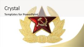 Presentation with communism - Slide deck having communism - military badge from the former background and a white colored foreground