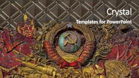  Presentation with communism - Audience pleasing slide deck consisting of communism - mosaic soviet ussr emblem backdrop and a tawny brown colored foreground