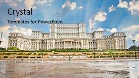  Presentation with communism - Beautiful slide deck featuring communism - parliament of romania the second backdrop and a light blue colored foreground