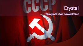  Presentation with communism - Cool new presentation theme with communism - soviet flag backdrop and a tawny brown colored foreground