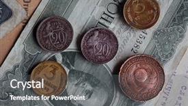  Presentation with soviet - Theme with communism - soviet numismatics vintage items background and a gray colored foreground