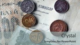  Presentation with communism - Presentation design with communism - soviet numismatics vintage items background and a light gray colored foreground