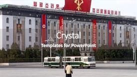  Presentation with korea - Beautiful slides featuring communism - view of the government building backdrop and a gray colored foreground