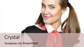  Presentation with ussr - Colorful slide deck enhanced with communism - young pioneer dressed in school backdrop and a soft green colored foreground