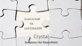  Presentation with capitalism - PPT theme having communism-vs-capitalism-text-written background and a light gray colored foreground