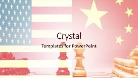  Presentation with communist china - Presentation theme having communist - china vs usa chess game background and a lemonade colored foreground