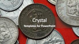  Presentation with 1970 - Slide deck enhanced with communist - coins of czechoslovakia coat background and a dark gray colored foreground