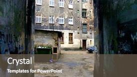  Presentation with communist - Presentation theme enhanced with communist - decrepit stinky building in wroclaw background and a gray colored foreground