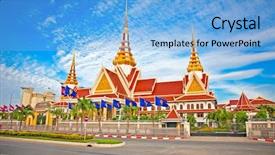  Presentation with phnom penh - Audience pleasing presentation design consisting of communist - new national assembly in phnom backdrop and a light blue colored foreground