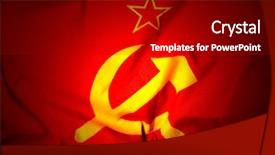  Presentation with communist - Amazing presentation theme having communist - soviet flag backdrop and a black colored foreground