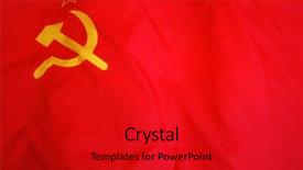  Presentation with communist - Audience pleasing theme consisting of communist - soviet flag backdrop and a crimson colored foreground