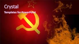  Presentation with communist - Colorful slide set enhanced with communist - soviet flag backdrop and a wine colored foreground