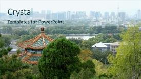 Presentation with salt lake temple - Presentation theme consisting of communist china - panorama of beijing park background and a sky blue colored foreground