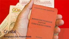  Presentation with communist - Presentation theme featuring communist ideology - party card of cpsu background and a coral colored foreground