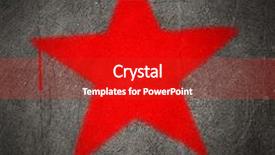  Presentation with communist - Theme consisting of communist red star graffiti background and a crimson colored foreground