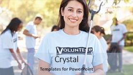  Presentation with public health team - PPT theme with community bags - team of volunteers picking up background and a light blue colored foreground