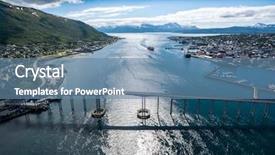  Presentation with population growth word - Cool new PPT theme with europe cities - bridge of city tromso norway backdrop and a seafoam green colored foreground