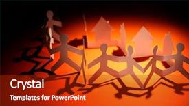  Presentation with building community - Slides featuring community building - people background and a crimson colored foreground