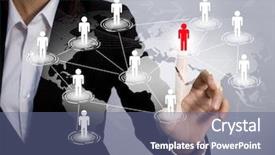  Presentation with social - PPT layouts featuring community care - social network concept hand point background and a ocean colored foreground