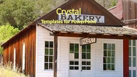  Presentation with community center - Beautiful PPT theme featuring community center - ghost town backdrop and a  colored foreground