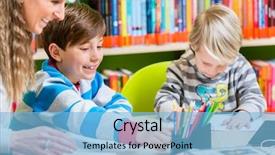  Presentation with mom - Slide deck consisting of community center - mom with her two sons background and a light blue colored foreground