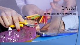  Presentation with focus group - Beautiful PPT theme featuring community dedication - group of hands holding education backdrop and a light blue colored foreground