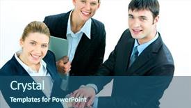  Presentation with people - Theme enhanced with community dedication - image of business people putting background and a ocean colored foreground