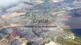  Presentation with community development - Presentation theme having community development - aerial picture of non-urban city background and a light gray colored foreground