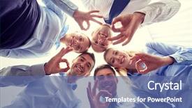  Presentation with community development - Beautiful theme featuring community development - business people and teamwork concept backdrop and a ocean colored foreground