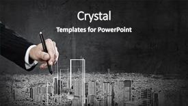  Presentation with community development - PPT theme featuring community development - close up of hand drawing background and a dark gray colored foreground