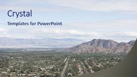  Presentation with community development - Audience pleasing slide set consisting of community development - residential district and mountains backdrop and a sky blue colored foreground