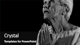  Presentation with black woman praying - PPT layouts consisting of community ethnic minority - praying woman looking up background and a black colored foreground