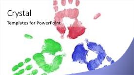  Presentation with ethnic minority - Beautiful presentation theme featuring community ethnic minority - red blue and green finger backdrop and a white colored foreground