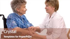  Presentation with elderly health - Audience pleasing presentation design consisting of community health nursing - elderly woman in wheelchair backdrop and a red colored foreground