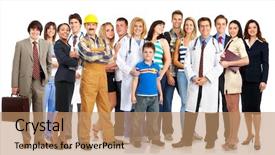  Presentation with community health - Presentation theme enhanced with community health nursing - group of young smiling people background and a coral colored foreground